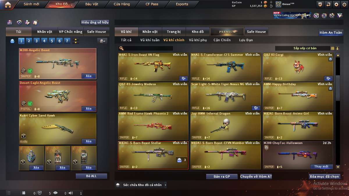 shop acc cf uy tin gia re